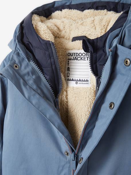 Parka 3 en 1 con cazadora desmontable, niño AZUL MEDIO LISO CON MOTIVOS+AZUL OSCURO LISO CON MOTIVOS+MARRON OSCURO LISO CON MOTIVOS+VERDE MEDIO LISO CON MOTIVOS 