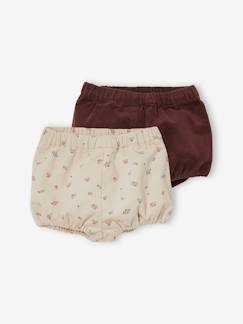 Bebé-Shorts-Pack de 2 pantalones bombachos de pana para bebé niña