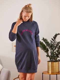 Ropa Premamá-Vestidos embarazo-Vestido sudadera corto con mensaje, para embarazo y lactancia