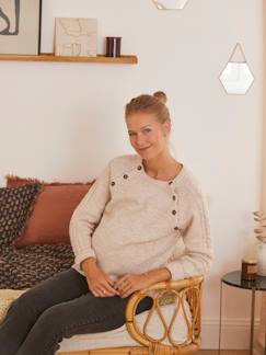 Ropa Premamá-Jerséis y chaquetas embarazo-Jersey de mangas trenzadas para embarazo y lactancia