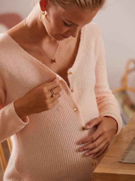 Jersey delante/detrás para embarazo y lactancia ROSA CLARO LISO+VERDE CLARO LISO 