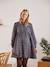 Vestido estampado de gasa de algodón para embarazo y lactancia GRIS OSCURO ESTAMPADO+NEGRO OSCURO ESTAMPADO 