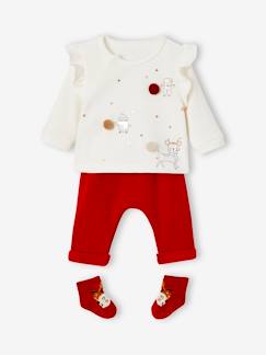 Bebé-Conjuntos-Conjunto de 3 prendas con sudadera + pantalón + calcetines para bebé