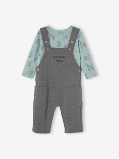 Bebé-Monos y petos-Conjunto de camiseta y peto de felpa personalizable, para bebé