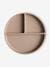 Plato con compartimentos MUSHIE de silicona beige+gris+rosa 