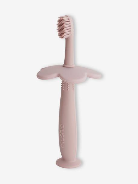 Cepillo de dientes de aprendizaje MUSHIE de silicona azul+gris+rosa 