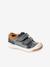 Zapatillas de piel para niño especial autonomía GRIS OSCURO LISO 