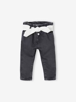 Bebé-Pantalones, vaqueros -Vaqueros para bebé con cinturón de bordado inglés