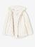 Chaqueta con capucha de sherpa, niña BLANCO CLARO LISO 