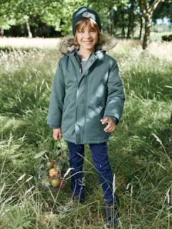 Niño-Parka con capucha y forro de sherpa, con relleno de poliéster reciclado, niño
