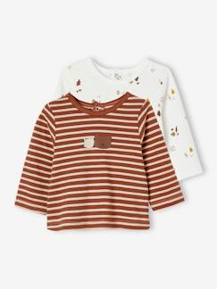 Bebé-Camisetas-Pack de 2 camisetas de manga larga para bebé