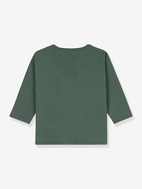 Camiseta de manga larga para bebé de algodón orgánico PETIT BATEAU verde 