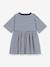 Vestido a rayas con manga 3/4 de algodón PETIT BATEAU azul 
