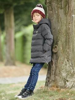Niño-Abrigos y chaquetas-Chaqueta acolchada larga de punto polar con capucha, para niño