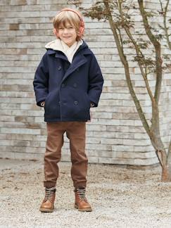 Niño-Abrigos y chaquetas-Abrigo con capucha y forro de sherpa, niño