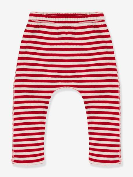 Pantalón a rayas de tejido túbico para bebé - PETIT BATEAU rojo 