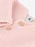 Cárdigan de punto mullido de algodón bio para bebé PETIT BATEAU azul marino+blanco+rosa 