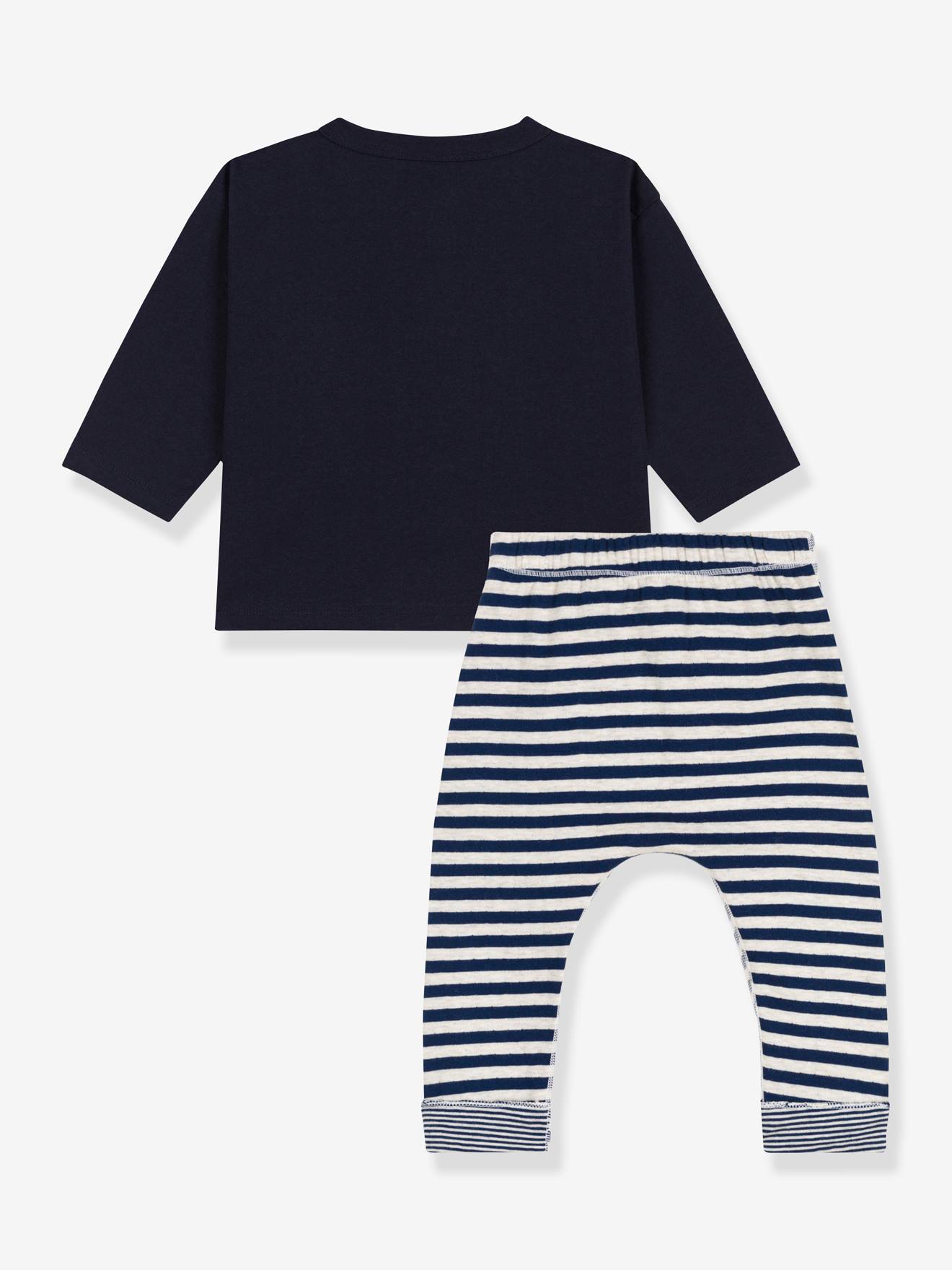 Malversar enseñar Guarda la ropa Conjunto regalo bebé: camiseta y pantalón - PETIT BATEAU azul marino - Petit  Bateau
