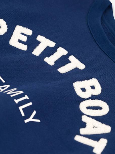Sudadera de felpa infantil de algodón bio PETIT BATEAU azul 