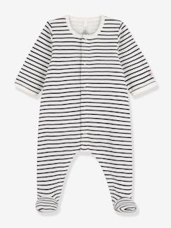 Bebé-Pijamas-Body pijama a rayas de algodón bio PETIT BATEAU