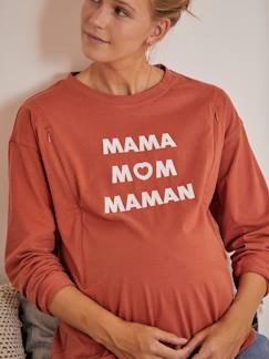 Ropa Premamá-Camisetas y tops embarazo-Camiseta con mensaje para embarazo y lactancia