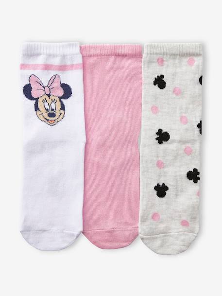 Lote de 3 pares de calcetines Disney® Minnie ROSA MEDIO LISO 