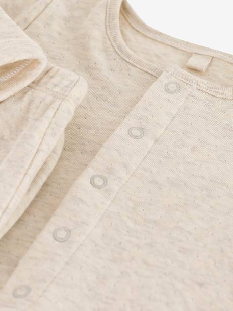 Conjunto 2 prendas de tejido túbico de algodón bio PETIT BATEAU beige jaspeado 