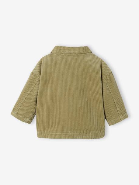 Camisa de pana para bebé verde grisáceo 