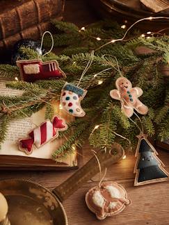 Textil Hogar y Decoración-Decoración-Cuadros, pósters y paneles-Lote de 6 adornos de Navidad de terciopelo para colgar