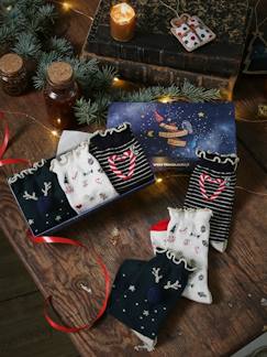 Niña-Ropa interior-Lote de 3 pares de calcetines Navidad, niña