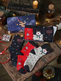 Niño-Lote de 3 pares de calcetines Navidad para niño