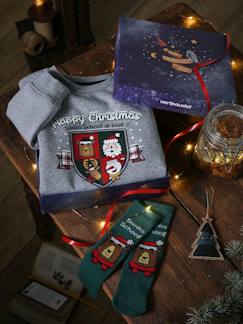 Niño-Jerséis, chaquetas de punto, sudaderas-Estuche de Navidad sudadera con escudo y calcetines a juego, para niño