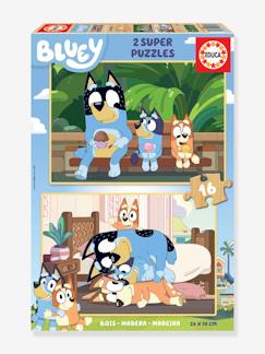 Juguetes-Juegos educativos-2 Super Puzzles de madera de 16 piezas - Bluey - EDUCA