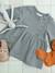 Vestido de felpa flameada, bebé AZUL OSCURO ESTAMPADO+VERDE OSCURO LISO+VIOLETA MEDIO LISO 