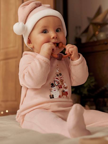 Ecorresponsables-Bebé-Pijamas-Pelele de Navidad de pana, para bebé niña