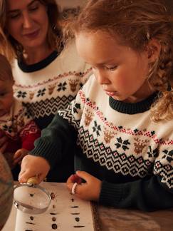 Niño-Jerséis, chaquetas de punto, sudaderas-Jerséis de punto-Jersey de Navidad infantil colección cápsula familia con motivos jacquard