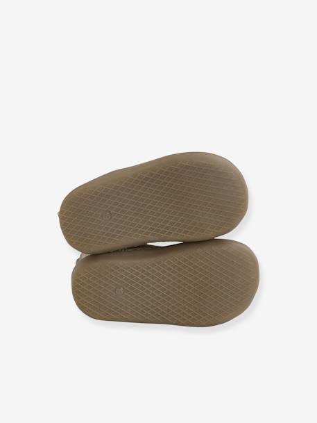 Sandalias flexibles de piel para bebé, especiales para gateo dorado 