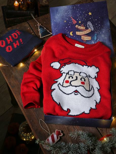 Caja de Navidad jersey divertido y gorro para niño  