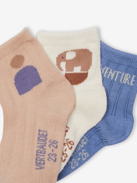 Pack de 3 pares de calcetines «Aventuras» para bebé beige 