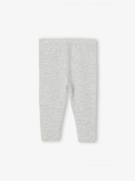 Pack de 2 leggings largos para bebé niña AZUL CLARO BICOLOR/MULTICOLOR+gris jaspeado+MARRON MEDIO BICOLOR/MULTICOLO 