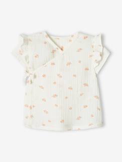 Bebé-Blusas, camisas-Chaqueta cruzada de gasa de algodón para recién nacido