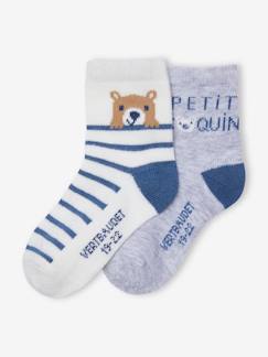 Bebé-Calcetines, leotardos-Pack de 2 pares de calcetines «Coquin» para bebé