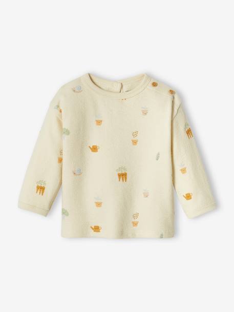 Camiseta de manga larga para bebé crudo 