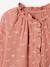 Camisa con volantes de gasa de algodón y estampado de flores para niña, personalizable crudo+rosa rosa pálido+teja+verde agua 