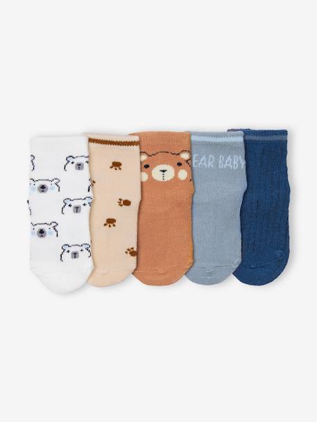 Pack de 5 pares de calcetines «Baby bear» para bebé pardo 
