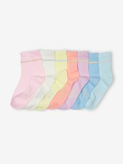 Niña-Ropa interior-Calcetines-Lote de 7 pares de calcetines medianos para niña