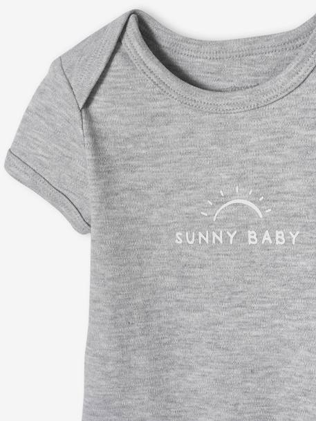 Pack de 5 bodies de manga corta «Sunshine» para bebé verde agua 
