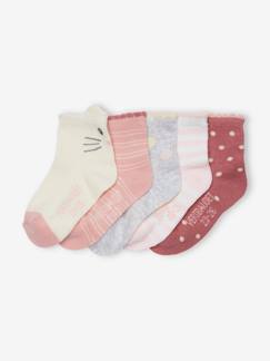 Bebé-Calcetines, leotardos-Lote de 5 pares de calcetines fantasía para bebé niña