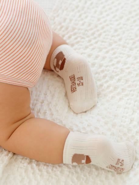 Pack de 3 pares de calcetines «Aventuras» para bebé beige 