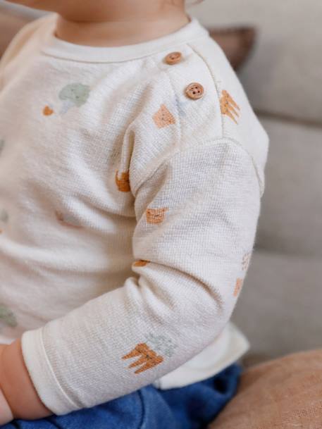 Camiseta de manga larga para bebé crudo 
